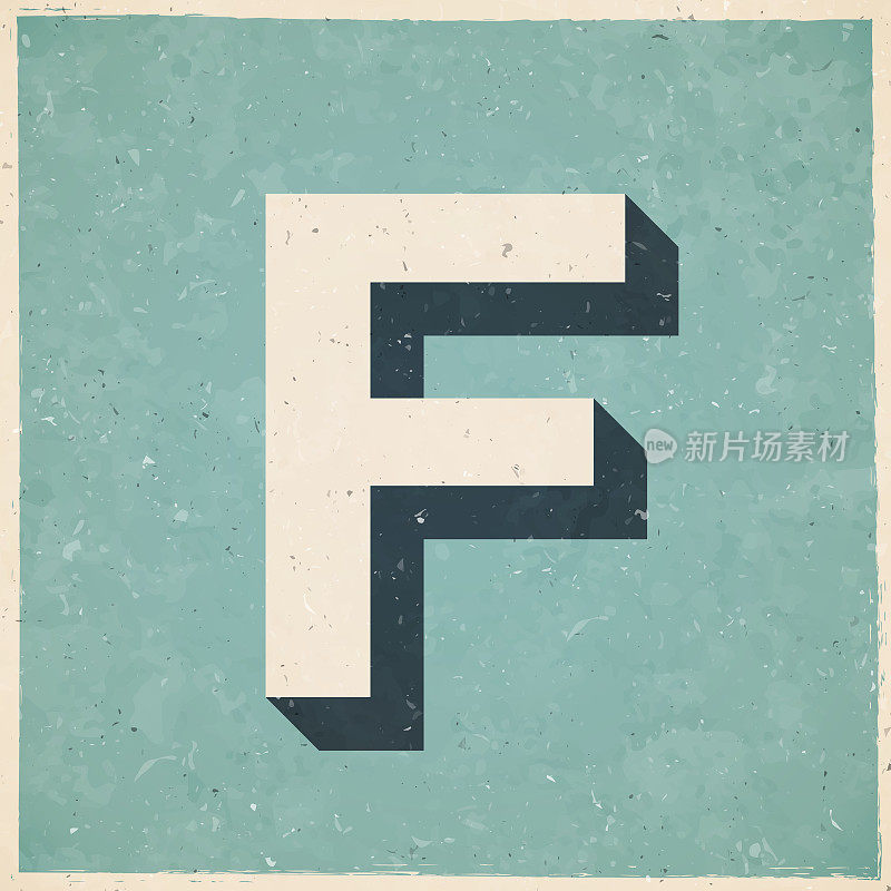 字母f图标复古复古风格-旧纹理纸