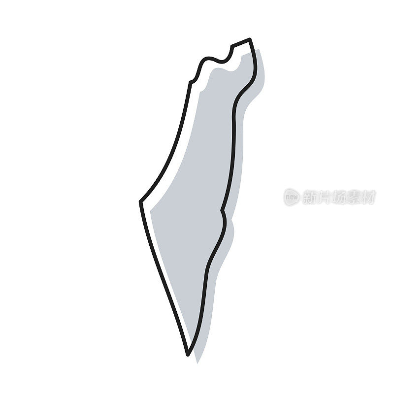 以色列地图手绘在白色背景-时尚的设计