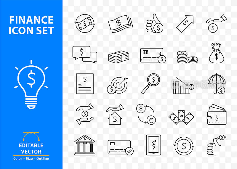 金融图标集。