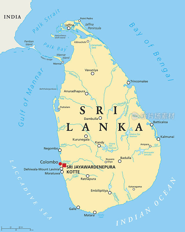 斯里兰卡政治地图