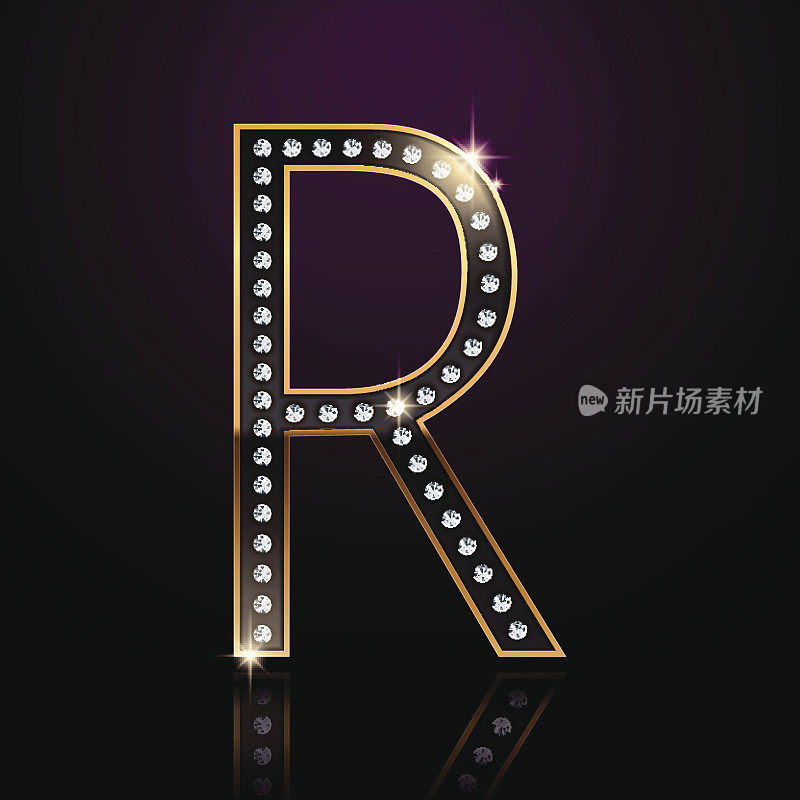 3d优雅菱形字母R
