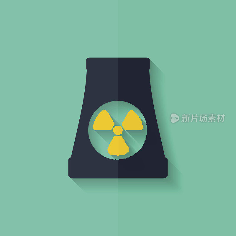 原子能电站的图标。平面设计。