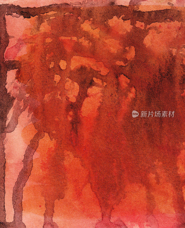 水彩和墨水手绘的背景与纹理