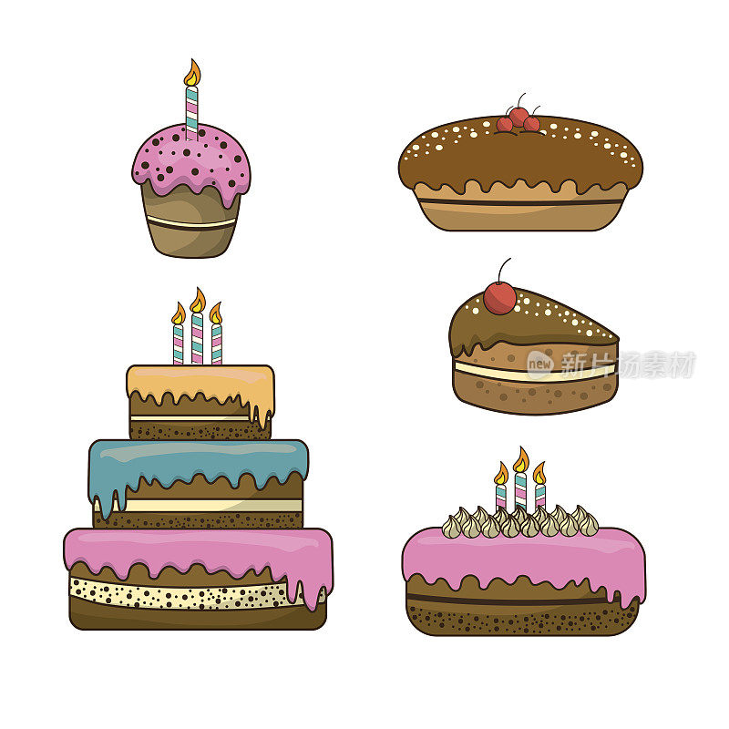 用蛋糕和蜡烛祝你生日快乐
