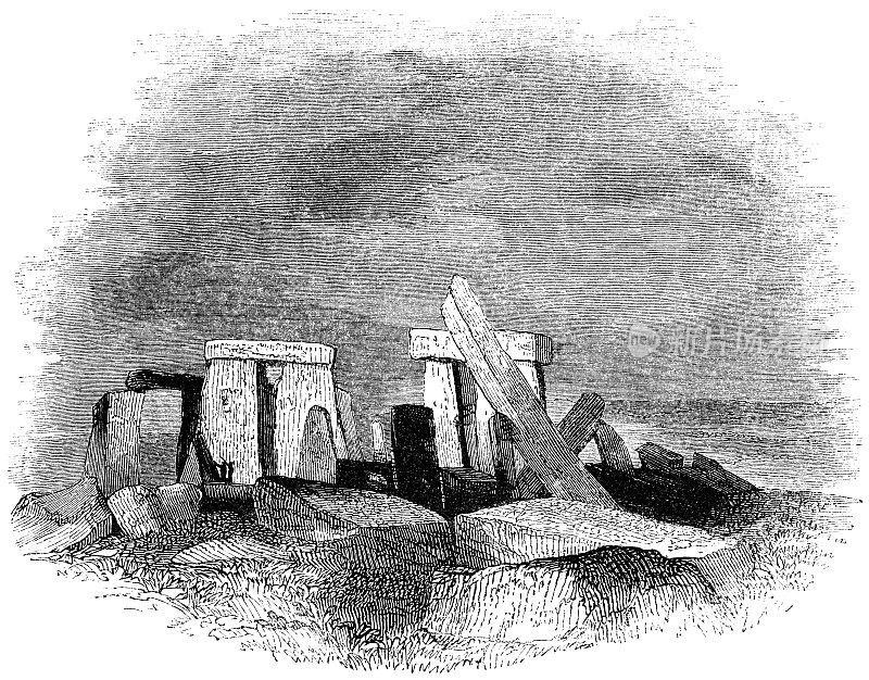 英国威尔特郡的巨石阵――19世纪