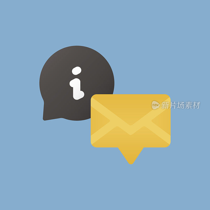电子邮件支持平面图标。平面矢量插图符号设计元素