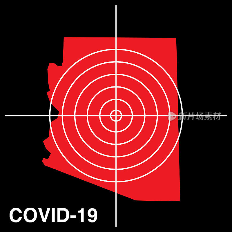 COVID-19亚利桑那州目标地图图标