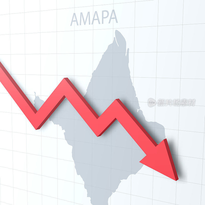 下落的红色箭头与阿玛帕地图的背景