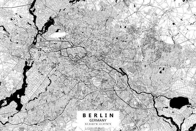 柏林，德国矢量地图