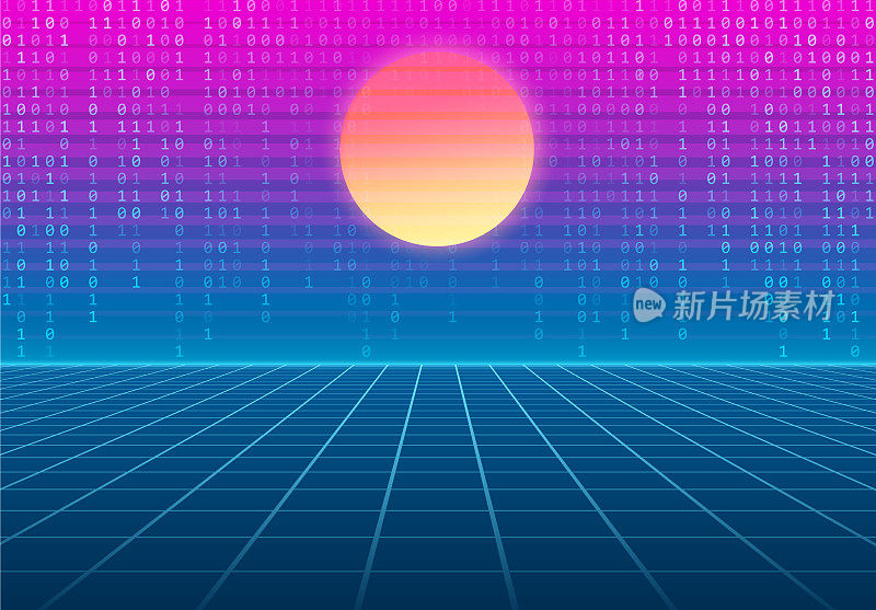 Synthwave复古的背景