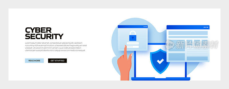 网络安全概念矢量插图网站横幅，广告和营销材料，在线广告，商业演示等。