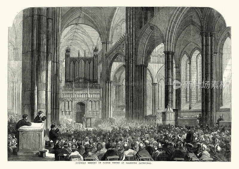 教区唱诗班的教区会议，1861年，19世纪
