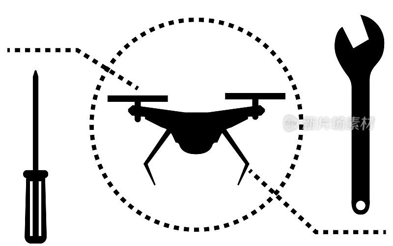 一个简单的图标，表明遵守无人机法规和飞行前检查