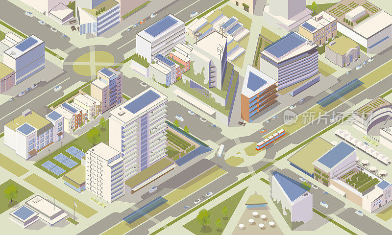 可持续发展的城市插图