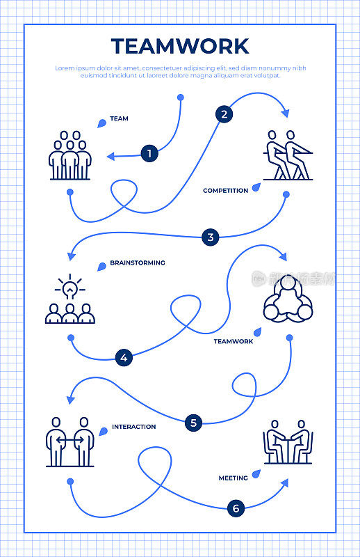 团队合作路线图信息图表模板