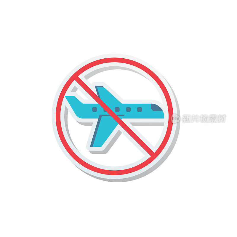 冠状病毒图标禁止飞行