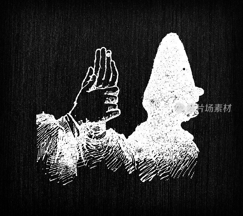 古色古香的法国版画插图:中国灯笼的影子