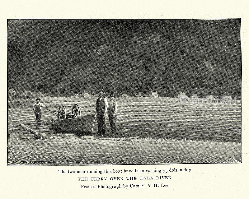 在十九世纪九十年代的克朗代克淘金热期间，在泰依河上渡口