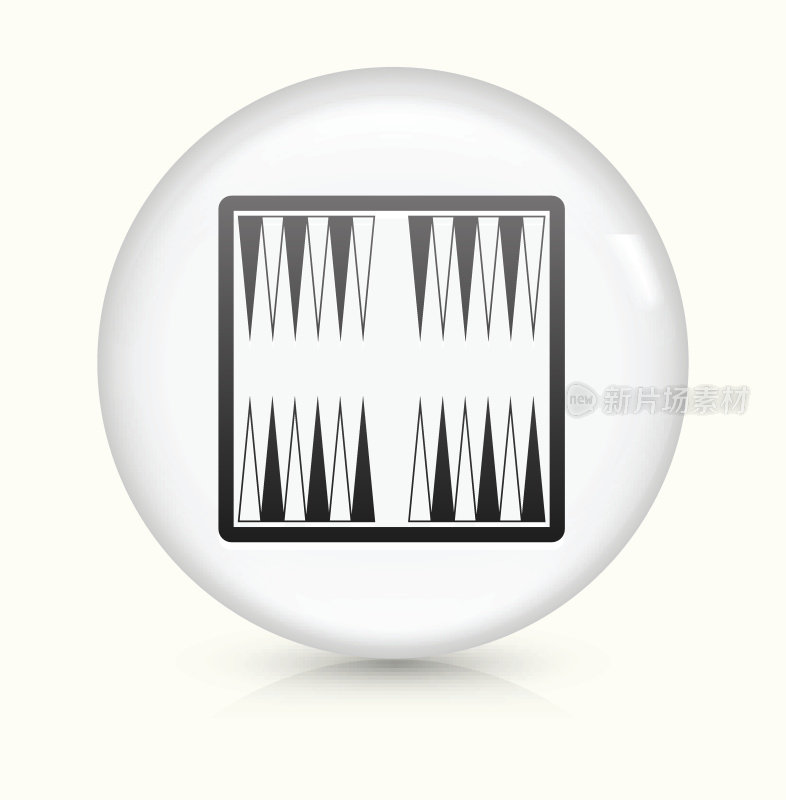 西洋双陆棋棋盘游戏图标上的白色矢量按钮