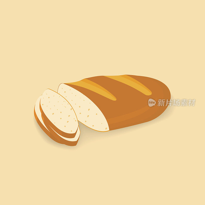 浅黄色背景上的切片面包