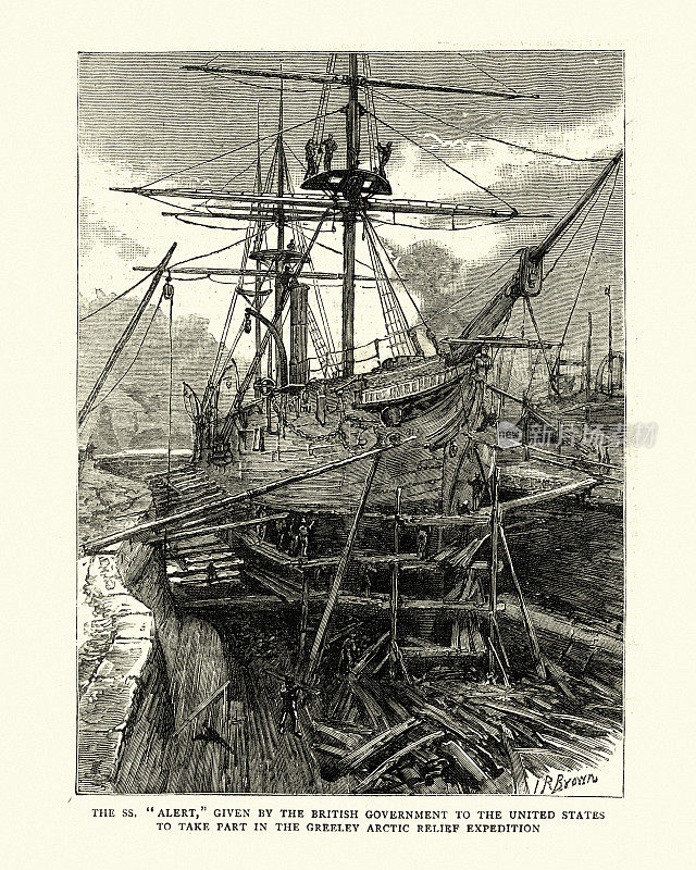 HMS警报(1856)干船坞，1884年