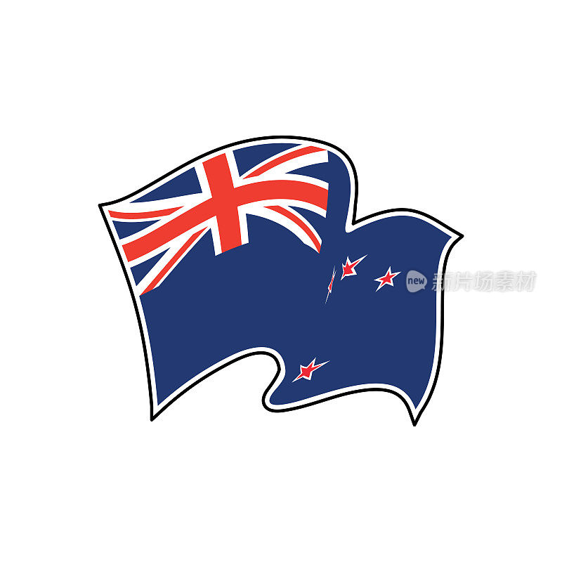 新西兰矢量旗。新西兰国旗。英国国旗和南十字星座