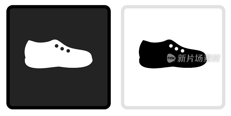 保龄球鞋图标上的黑色按钮与白色翻转