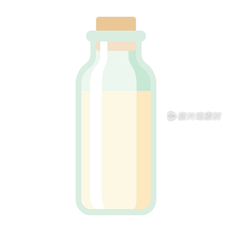 牛奶瓶图标上透明的背景