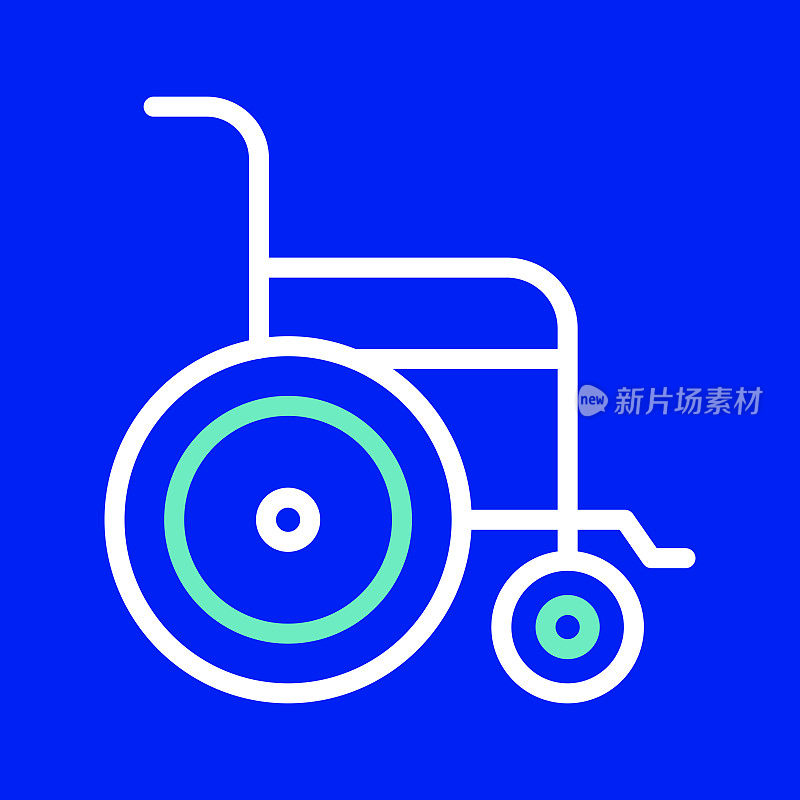 残疾椅子线图标。可编辑的中风。简单的轮廓图标。