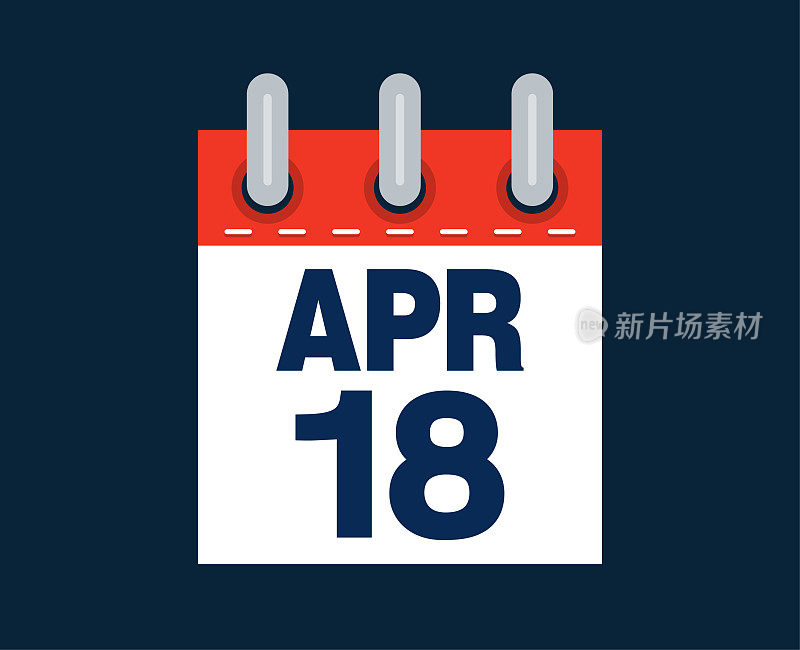 4月18日日历日期的月份图标