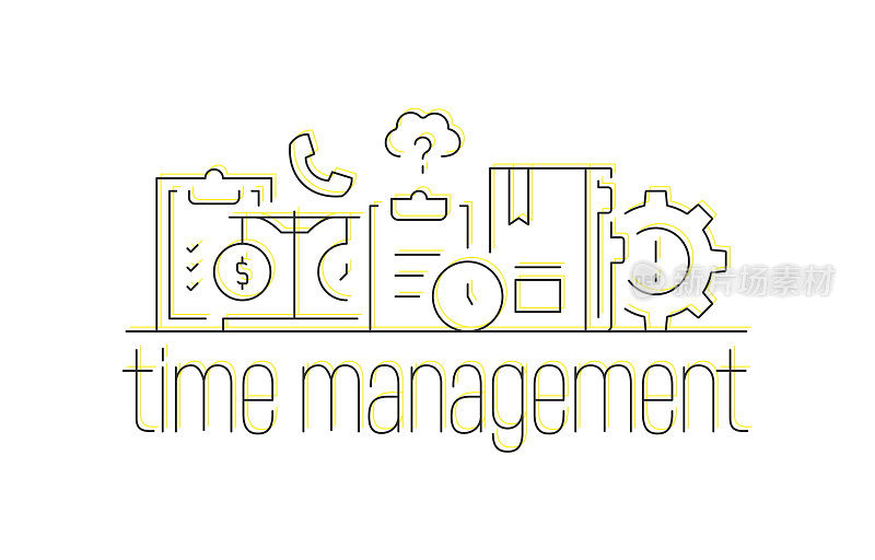 时间管理线图标设计