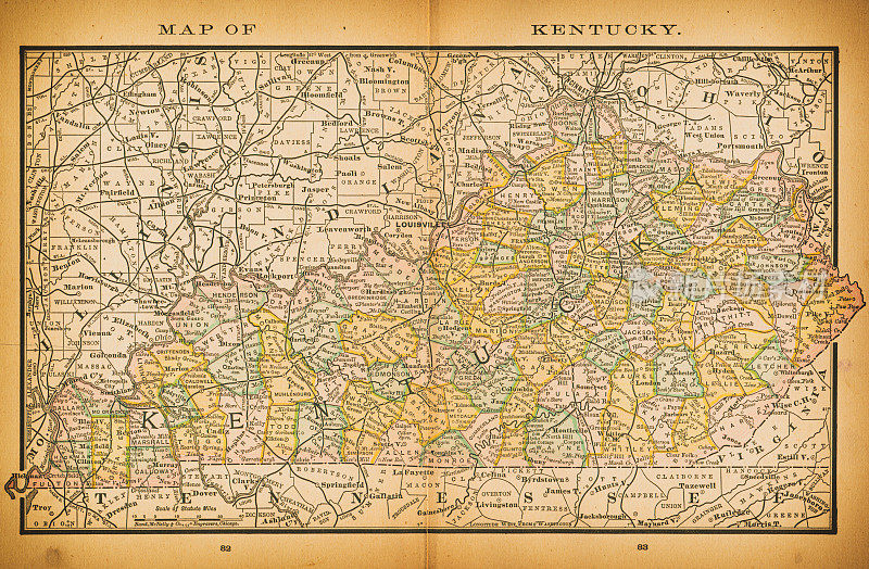 19世纪肯塔基州的地图