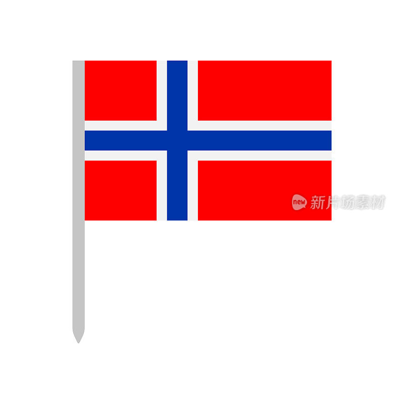 挪威-旗图标矢量插图-旗针