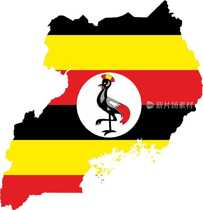 乌干达国旗地图
