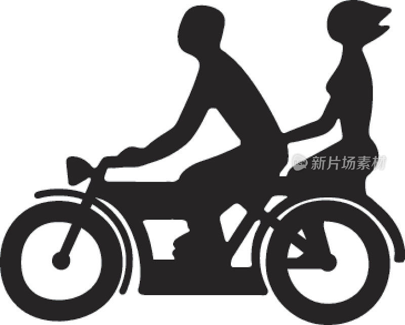 两骑摩托车