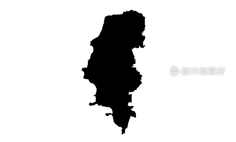 巴西阿雷格里港市黑色剪影地图