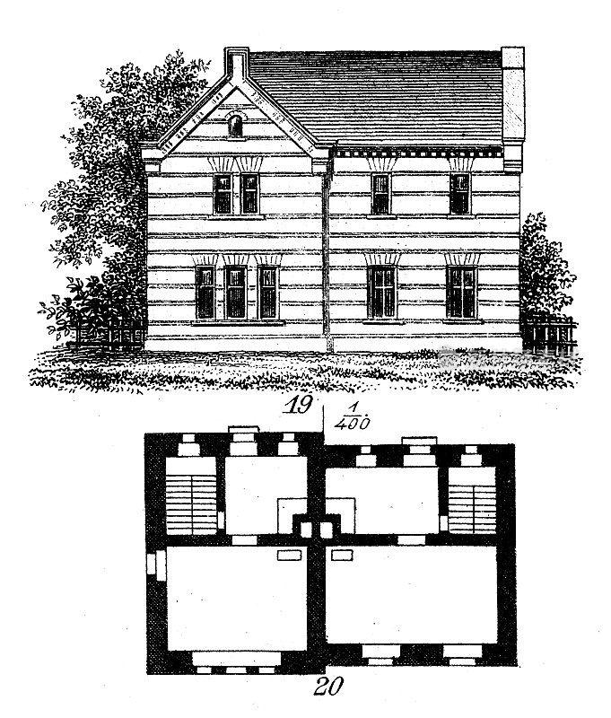 古董插画:建筑与建筑:德国家居