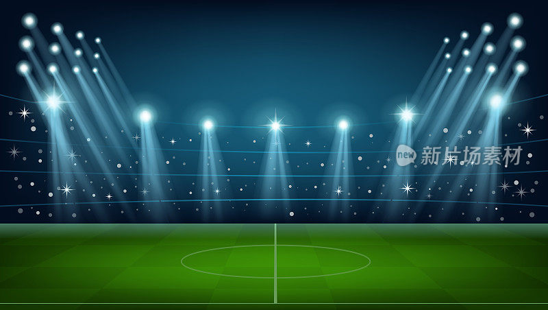 足球场场地运动足球游戏草地竞技场插图概念。矢量平面设计插画元素