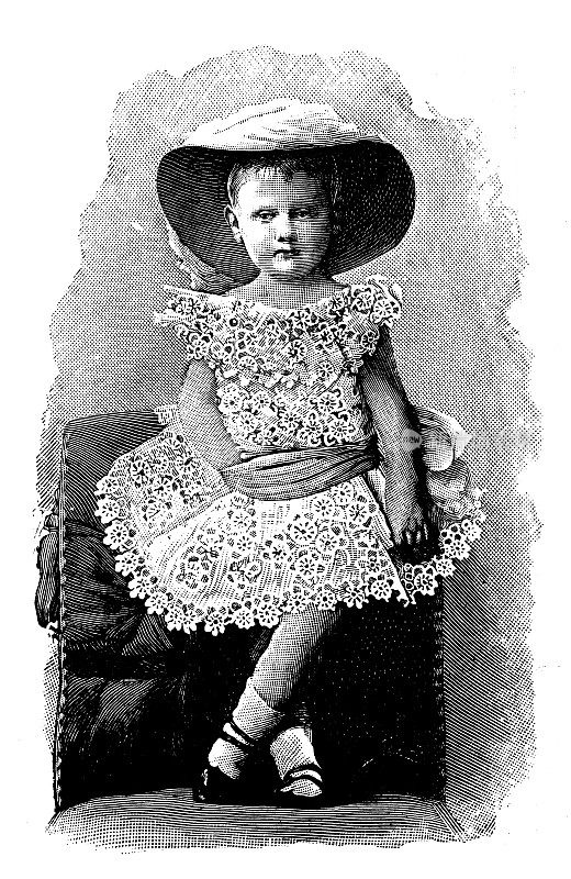 古董照片:荷兰威廉敏娜女王，1884年