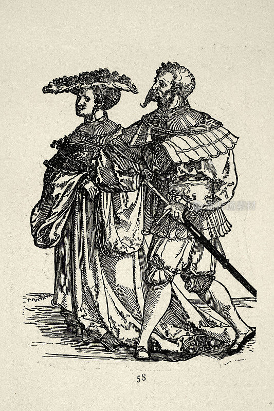 汉斯・肖弗莱因的婚礼舞者，蚀刻，16世纪德国艺术