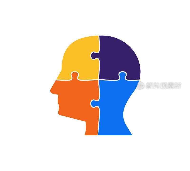 头部由四块拼图制成