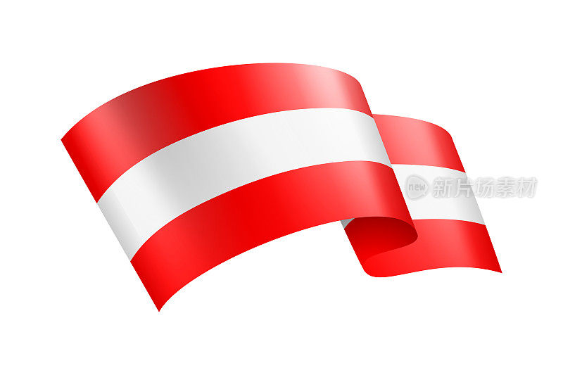 奥地利国旗丝带。奥地利国旗头旗。矢量股票插图