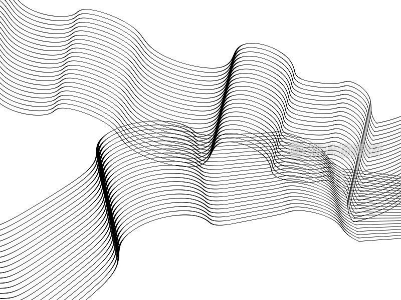 矢量波流动线线框架模型网格图案背景