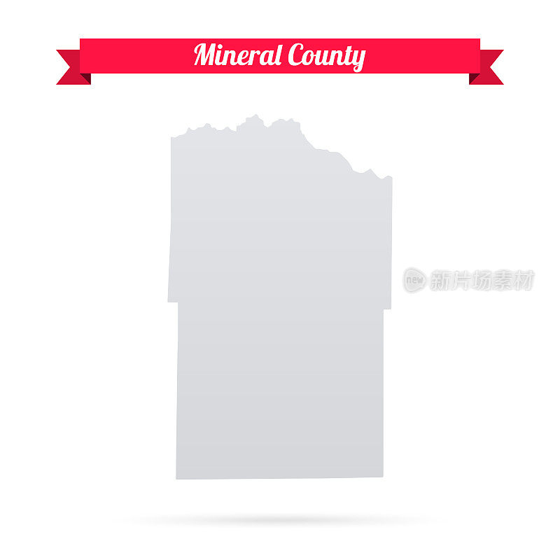 科罗拉多州的矿物县。白底红旗地图