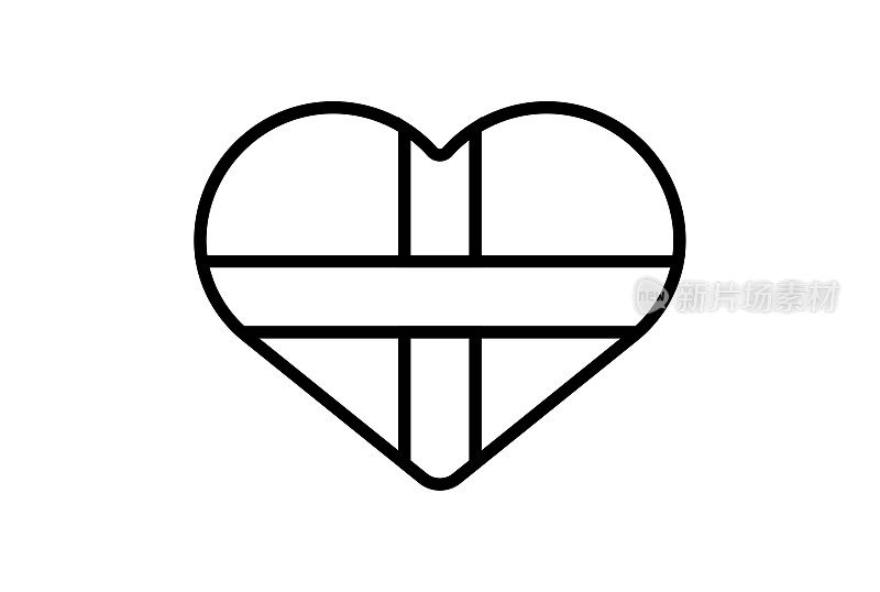 糖果线图标情人节标志平面极简主义符号艺术
