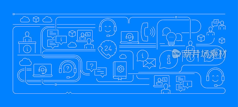 帮助和支持相关的行风格横幅设计的网页,标题,小册子,年度报告和书籍封面