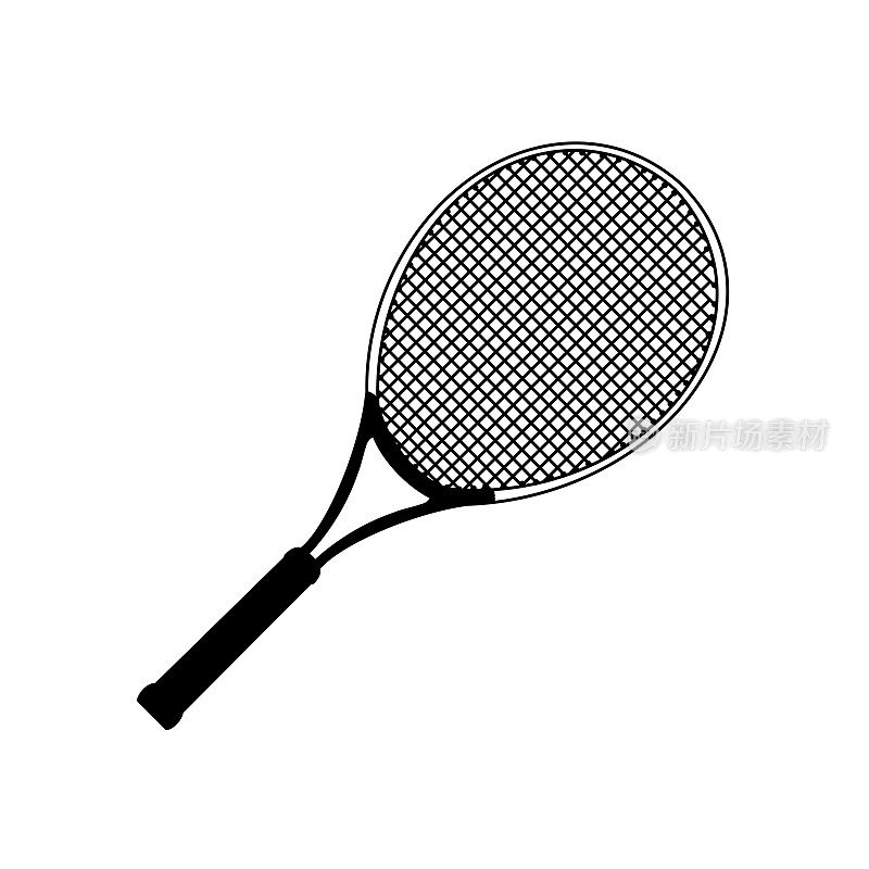 网球卡通风格矢量插图。现代矢量设计
