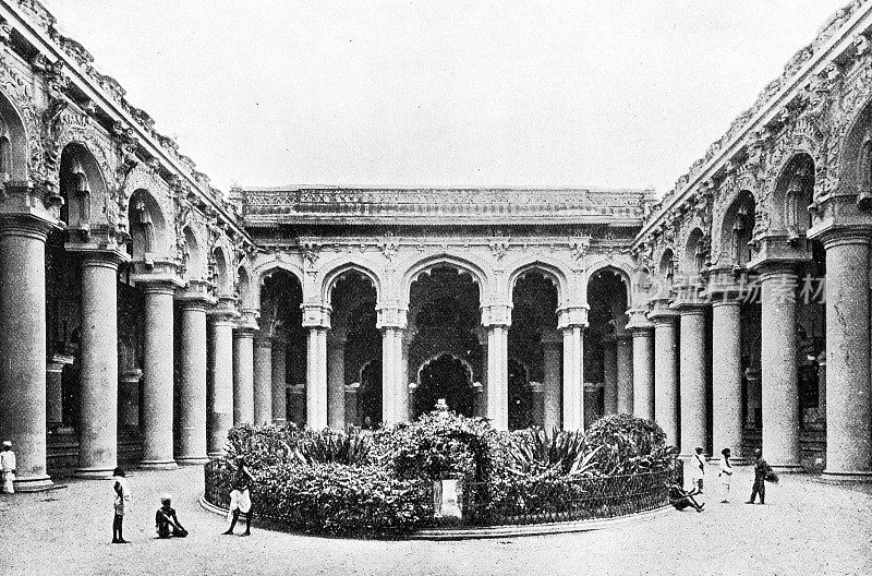 1895年印度的人物和地标:蒂鲁马拉・纳亚克宫殿，马杜拉