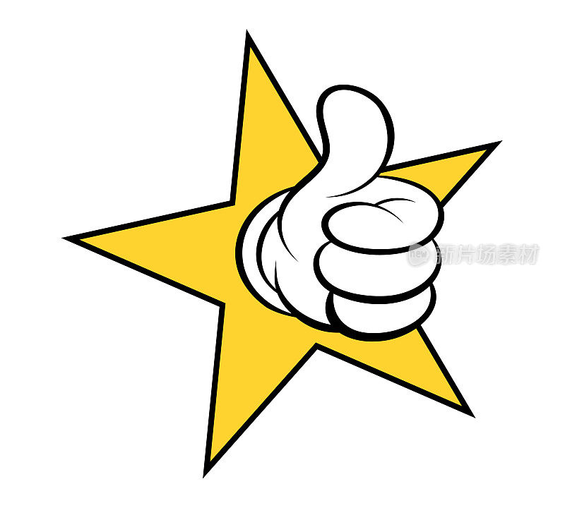 大拇指卡通风格的绘画