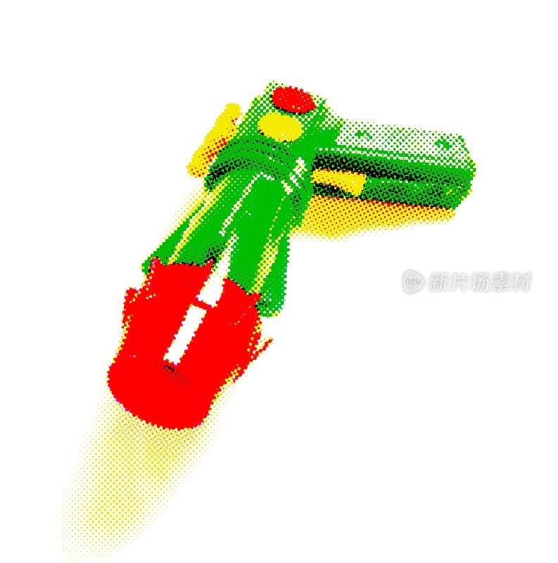 绿色和红色玩具枪